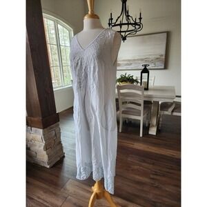 Soft Surroundings Dress Womens Small Blue Midi Pockets Capsule Minimalist Tank